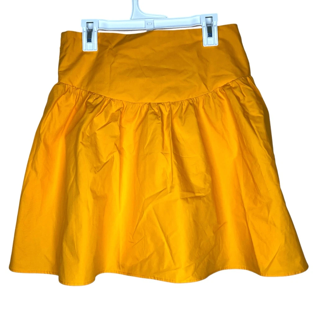 Susana Monaco Cotton Poplin Mini Skirt in Orange Small
