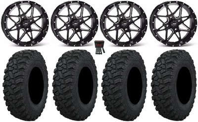 ITP Tornado 14'' Wheels Black 29'' Trekker Tires Polaris RZR XP 1000 / PRO XP
