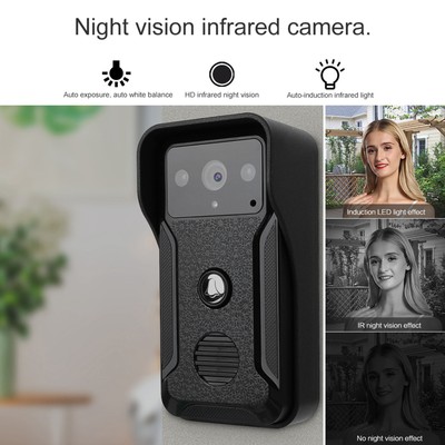 EU Plug 7 Wired Video Doorbell Door Phone Intercom Night Vis-ion Smart Secur CB