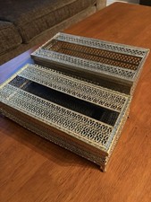 LOT of 2  Vintage Gold  Silver Filigree Kleenex Tissue Box Holders