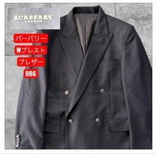 Burberry London BB6 Double Breasted Tasmanian Wool Blazer Gray Men FH ZHA