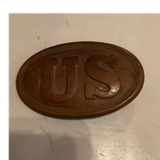 Original Civil War 1861-65 US Oval Brass Belt Buckle Militaria Collectible