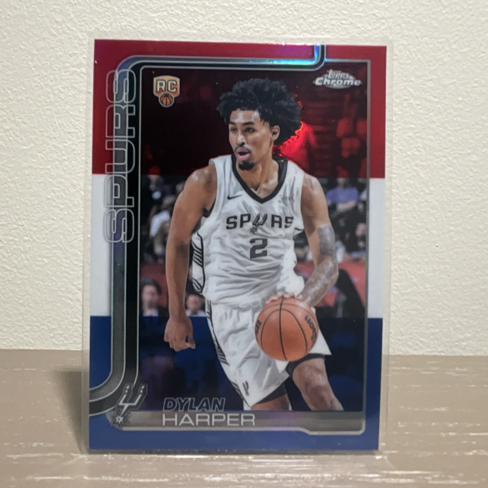 2025-26 Topps Chrome - Dylan Harper #252 Red White & Blue Refractor (RC)