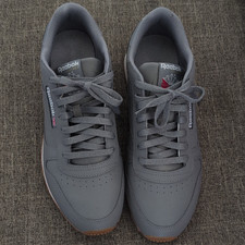 Reebok Classic Men s Gray Leather Low Top Lac...