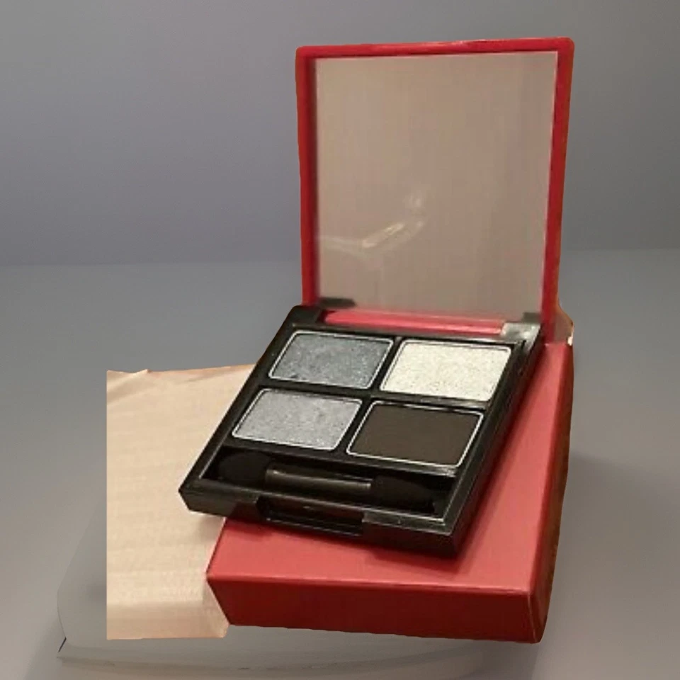 Avon fmg Glimmer Eyeshadow Quad Vixen Shimmer Matte Silver Black Gray Goth Smoky - Image 4 of 4