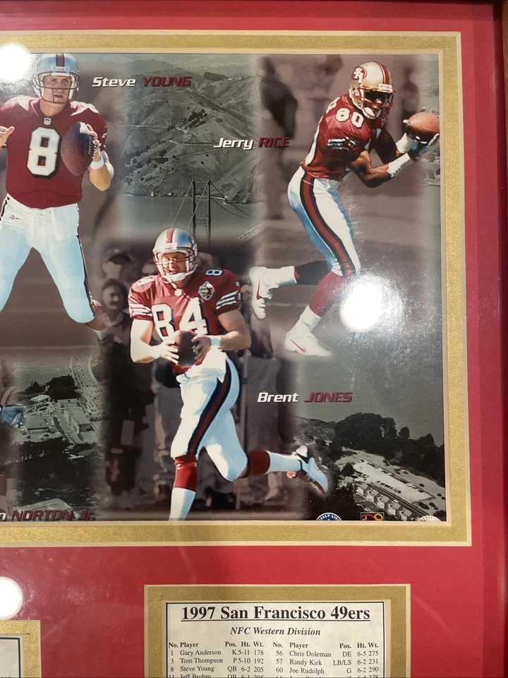 San Francisco 49ers NFL 1997 Framed Team Photo Steve Young Jerry Rice - Image 3 of 4