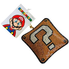 Nintendo Japan glitter Hatena Question Golden Block Super Mario Key Chain Holder