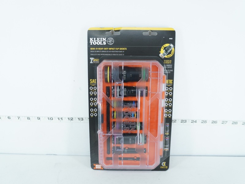NEW - KLEIN TOOLS QUAD-24 HEAVY DUTY IMPACT FLIP SOCKETS / 6 SOCKETS #656QS