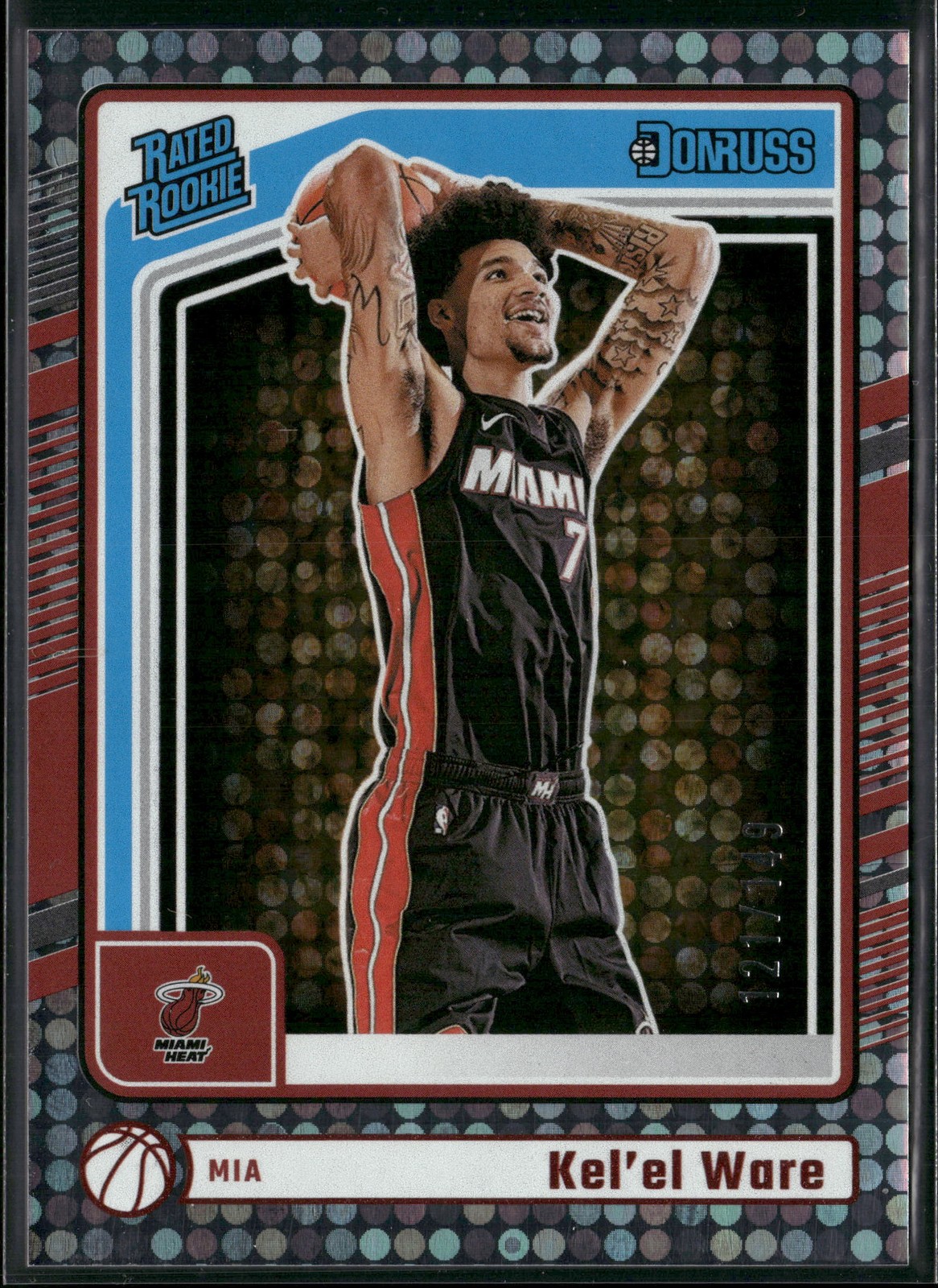 2024-25 Donruss #221 Kel'el Ware Red Disco #/149 Miami Heat Rookie