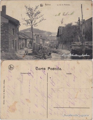 Postkaart Bohan La rue Ruisseau 1917