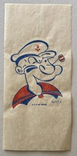 Vintage Antique 1950  s Popeye The Sailor Man Cartoon TV Mini Iron On Transfer