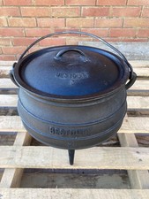 Best Duty size 3 Cast Iron Potjie Lidded heavy Dutch Oven casserole camping Pot