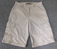 Vintage JNCO Super Twill Chino Cargo Shorts Tan Men's Sz 34 Made In USA