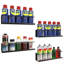 4 Pack Wall-Mounted Spray Bottle Holder, Aerosol Spray Can Holder Storage Rac