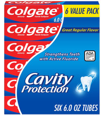 Colgate Cavity Protection Fluoride Toothpaste Regular Mint 6 Tubes 6 oz
