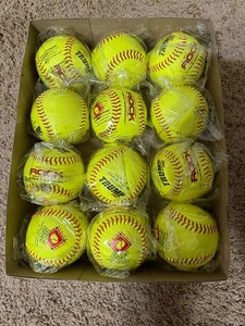 Lot De 6 Balles De Softball Dudley Slow Pitch - Neuves Sous Emballage - Jaunes