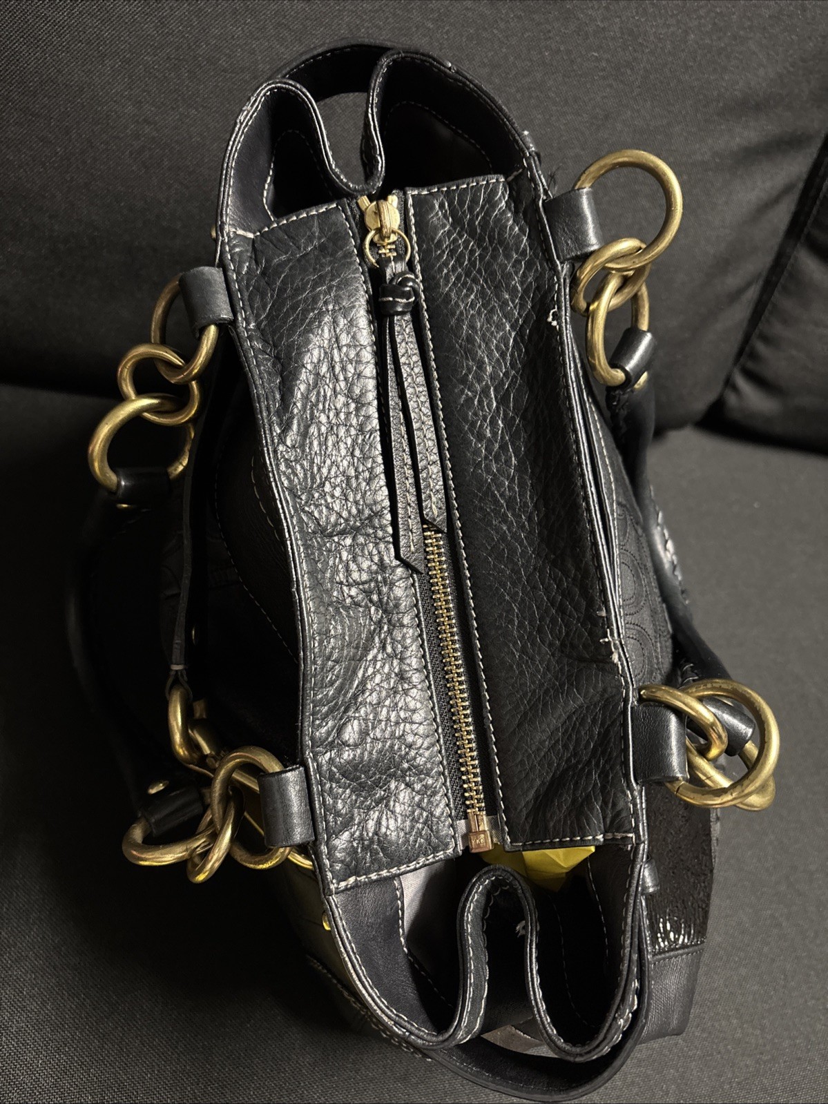 COACH HAMPTONS BLACK PATCHWORK LEATHER CARRYALL T… - image 10