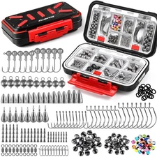 PLUSINNO 264pcs Fishing Accessories Kit Organized Tackle Box with Tackle Incl...