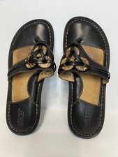 Born Sandals Women s  7 Leather Dark Brown Co...