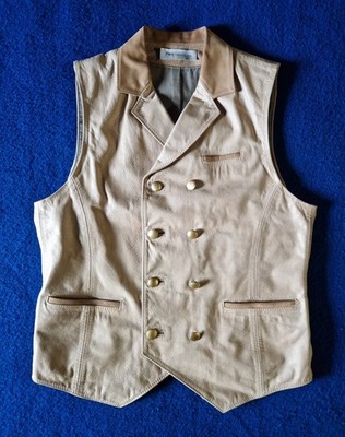 Lederware Hack Lederweste Größe M Leder natur Weste Waistcoat Vest modifiziert