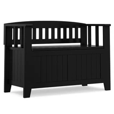 Acadian Entryway Storage Bench - 36 inch Wide Solid Wood Small Hallway Seat i...