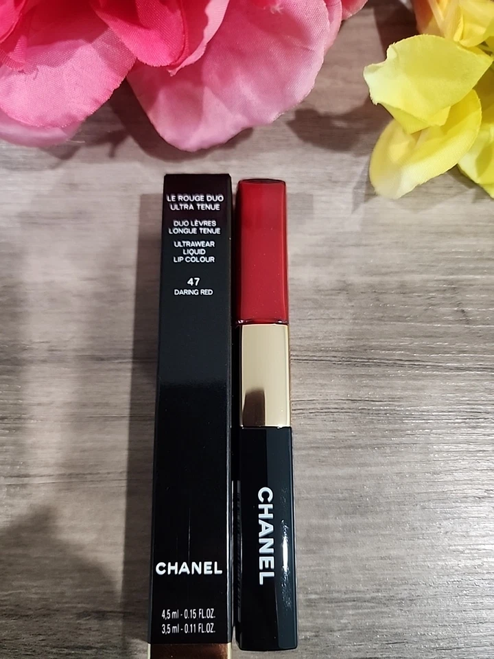 BNIB CHANEL LE ROUGE DUO ULTRA TENUE IN 47 - DARING RED $48 - Image 3 of 4