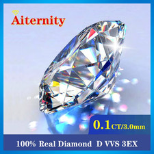 100% Vero Diamante D Colore VVS Super Bianco Rotondo 3 Diamante Da Laboratorio S