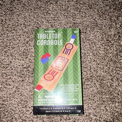 Festive Voice Tabletop Cornhole Mini Wooden Set w/ 6 Bags, Traditional Green