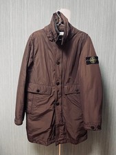 Stone Island Middle Length Coat Primaloft Dark Brown S/Nike-Style Warm Jacket
