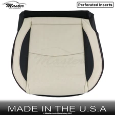 2014-2016 For Mazda 3 Leather Perforated Driver Bottom Seat Cover Almond & Black