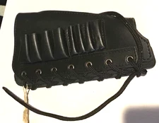 New Boamac Leather Shell Holder Buttstock Rifle Shotgun Cartridge Padded Cheek