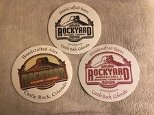 Rockyard Brewing Beer Coaster, Castle Rock, CO, Set Of 3