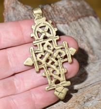 Handmade Ethiopian Coptic Orthodox Christian Cross Brass Pendant Ethiopia Africa