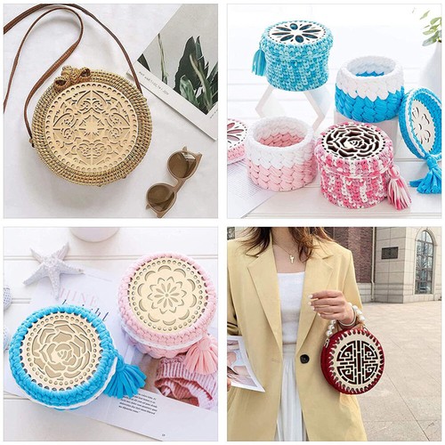 2pcs Practical Sturdy Multifunctional Bag Wooden Knitting Base - Picture 10 of 12