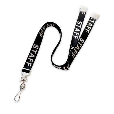 5 Staff Lanyards w/ Swivel Metal Clip & Breakaway Clasp for ID Badge, Event Pass