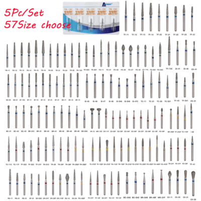AZDENT Dental Lab Diamond FG Burs Drill For High Speed Handpiece 1.6mm 100 TYPES