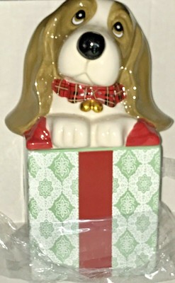 christmas dog cookie jar