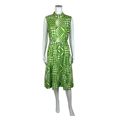 green emerald velvet dress Swinging Sixties Dress in Retro Hearts