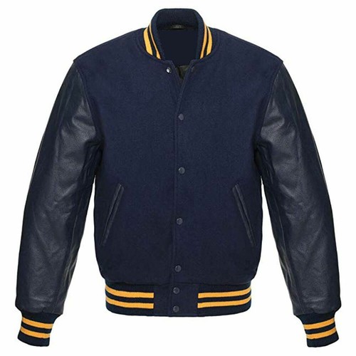 navy wool varsity jacket