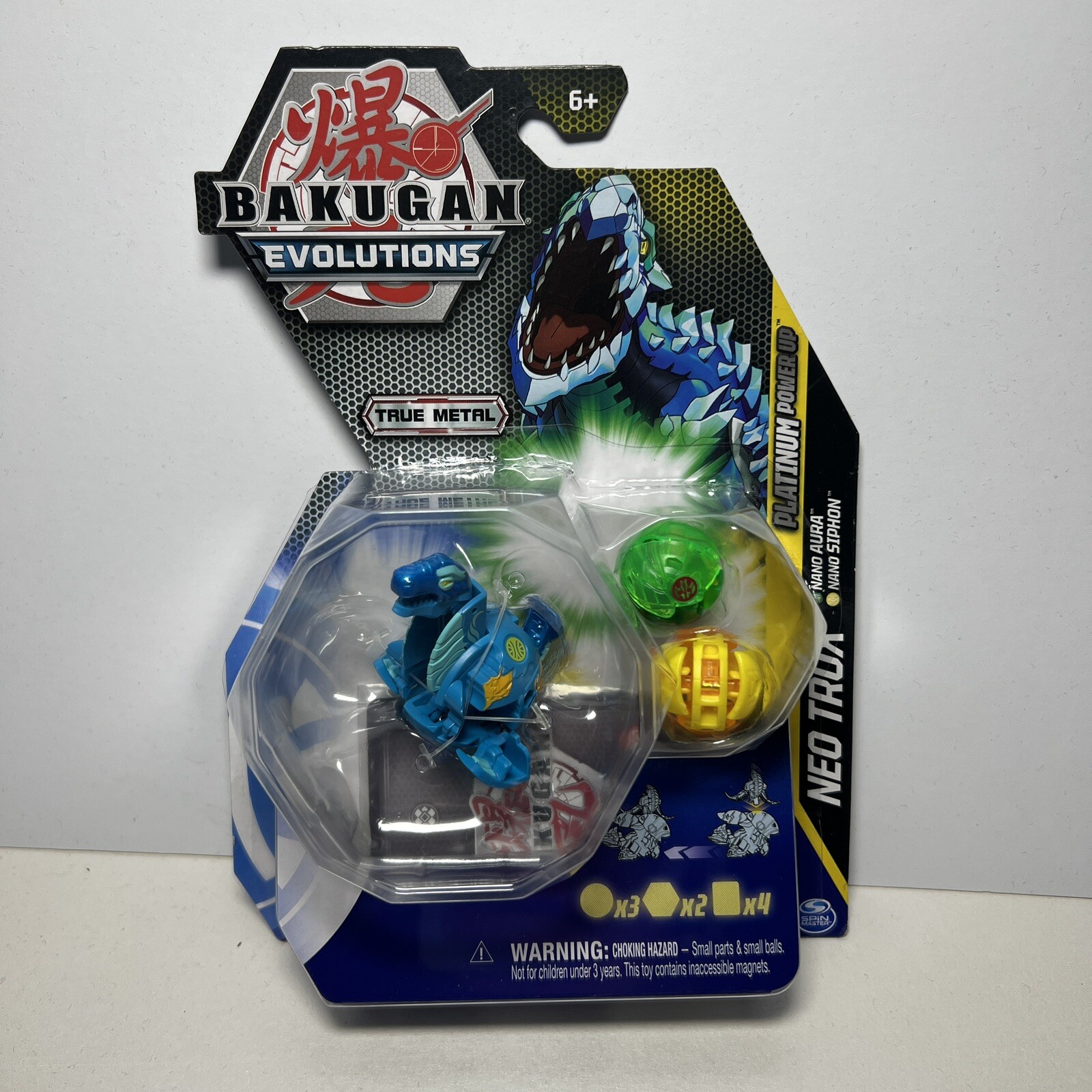 Bakugan Evolutions Spin Master True Metal Platinum Power-up Neo Trox