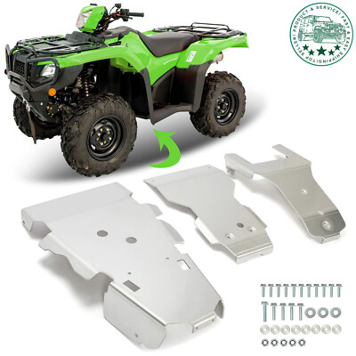 3pc Skid Plate Aluminum Fit for Honda Rubicon IRS 500 2015-2019 & 520 2021