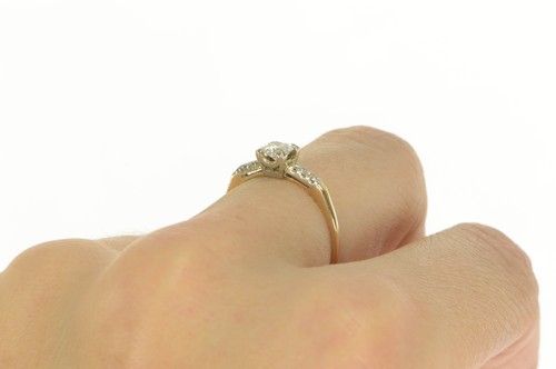 14K 1940's 0.46 Ctw VVS Diamond Classic Engagement Ring Yellow Gold *41 - Picture 6 of 6