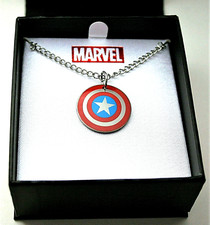 Marvel Comics Captain America Shield Necklace Stamped Pendant New NOS Box 2018