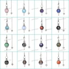 40mm Gemstone crystal healing point Metaphysical Chakra Reiki pendulum 6" Chain