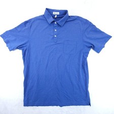 Peter Millar Polo Men's Blue Short Sleeve Shirt Golf Polo Size Large