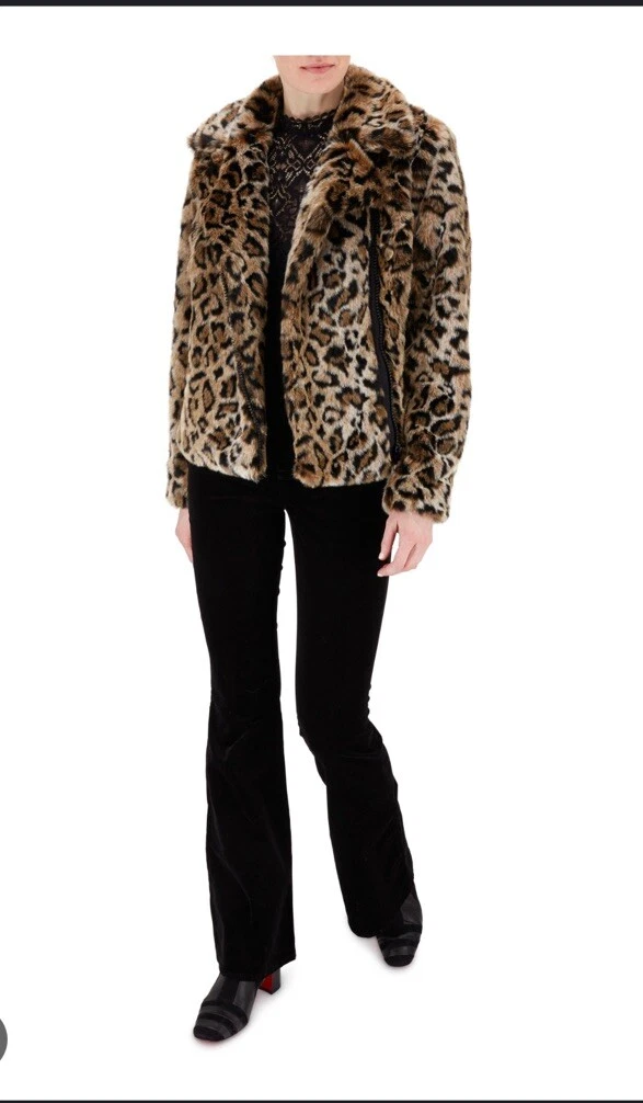 NWT Mother Denim The mini rider Small Leopard Motorcycle style