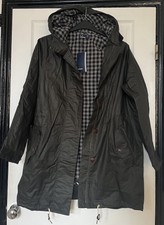Fred Perry Parka Coat Jacket Womens Fishtail Gingham Lined Oversized 10 (fit 12)