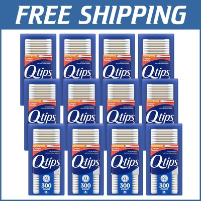Antimicrobial Cotton Swabs - 300 Count Pack of 12 for Eco-Friendly Cleaning