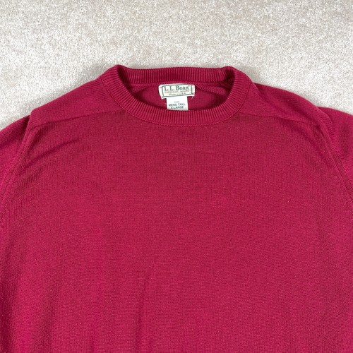 LL Bean Sweater Mens XL Tall Red Vintage Made In USA VTG Pullover Camping Hiking - 第 3/9 張圖片