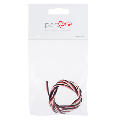 Cavo Servo PVC Piatto 3 Fili Da 0,25 Mm² - Altamente Flessibile, Rosso, Per Modellismo O Elettronica, 1 Metro